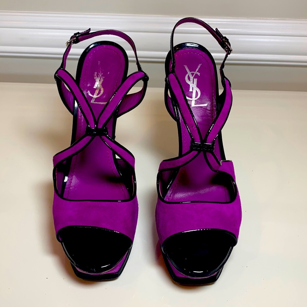 YSL Suede Fuschia heels. Sz 40